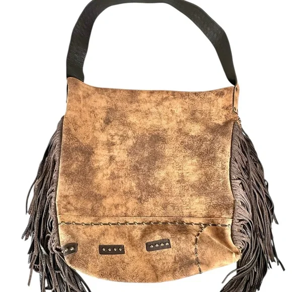 Juan Antonio Distressed Leather HOBO shoulder/handbag - Picture 5 of 15